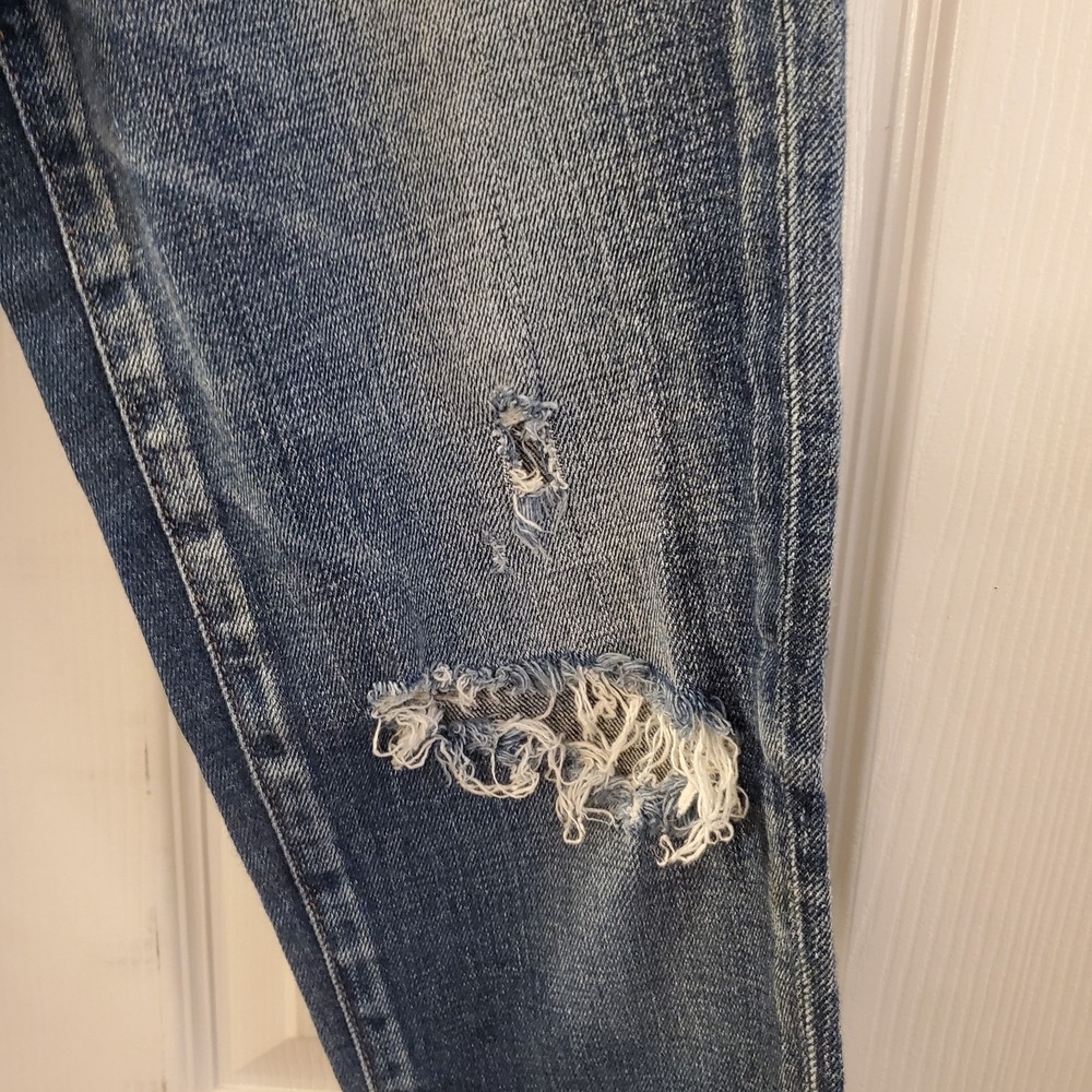 Moussy Vintage Jeans Women 26 Mid Rise Ankle Tapered Distressed Blue Chic Japan - Picture 3 of 16